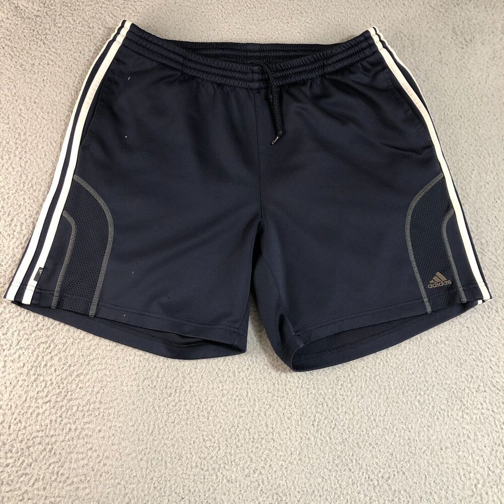 Adidas Shorts‎ Men Large Blue 3 Stripes Sportswear Basketball Clima365 Logo